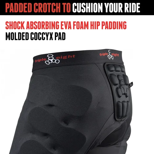 Vista 3 de Triple Eight Bike Bumsaver - Pantalones cortos acolchados para hombre para BMX ciclismo y ciclismo