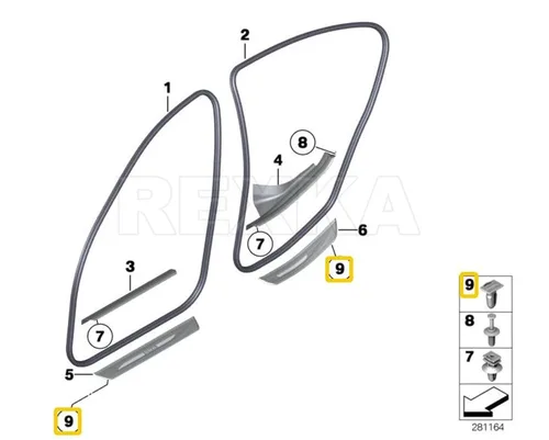 Vista 5 de Rexka 10 clips de revestimiento de umbral de puerta para BMW 51471840960 E30 E31 E32 E34 E36 E38 E39 E46 Z3 M3 M5 3 5 7 y 8 Series 51-47-1-840-960