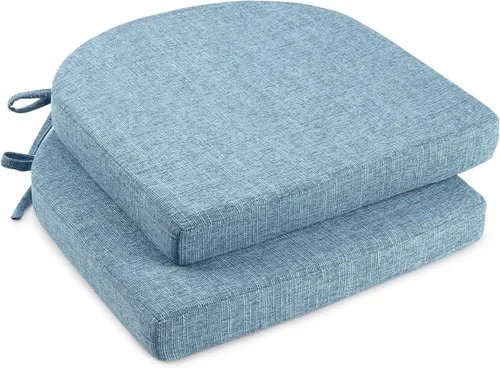 Vista 22 de downluxe Cojines para sillas de interior para sillas de comedor, almohadillas de espuma texturizada suaves y cómodas para sillas de cocina con lazos