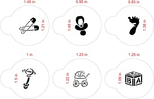 Vista 5 de Designer Stencils Plantillas para dulces y galletas, pequeñas, beige/semitransparentes
