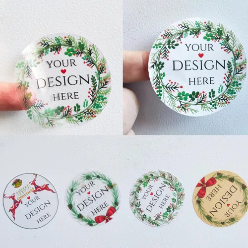 Vista 7 de 200 calcomanías personalizadas, etiquetas redondas, papel adhesivo personalizado, vinilo, PVC transparente, paquete de pequeñas empresas