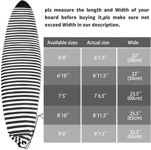 Vista 2 de Funda de calcetín para tabla de surf, bolsa elástica ligera para protección solar, funda plegable para calcetines de tabla de surf, perfecta