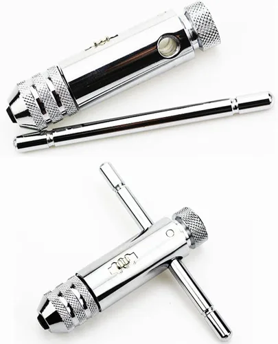 Vista 6 de Llave de trinquete en T y 5 piezas M3-M8 M3-M8 métrica de la banda de rodadura