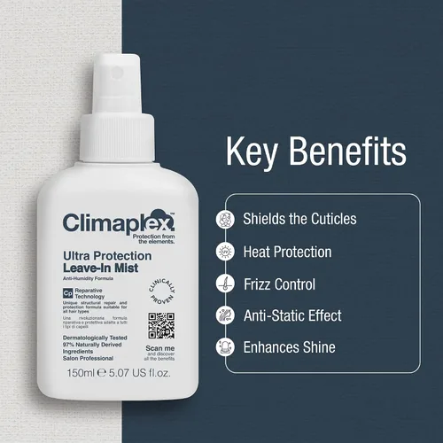 Vista 3 de Climaplex Crema protectora antiencrespamiento y ultra protección sin enjuague Mist Duo – Protege del calor y los daños UV – Proporciona luminosidad