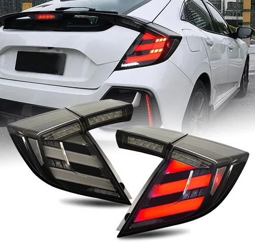 Vista 11 de HCmotion Conjunto de luces traseras LED para Honda Civic 10Th Gen Hatchback Tipo R FK7 FK8 2016-2021 con señal secuencial, animación LED DRL Start