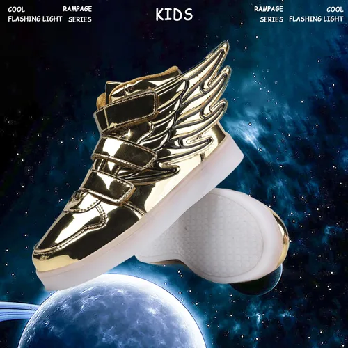Vista 2 de MAQLPC Zapatos deportivos de baile con luz LED para niños y niñas, con carga USB, para Halloween, fiesta de Navidad