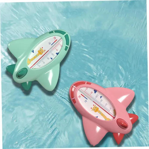 Vista 6 de TOYANDONA Termómetro de agua de baño verde plano de dibujos animados seguro PP Material recién nacido flotante Detector de temperatura para baño
