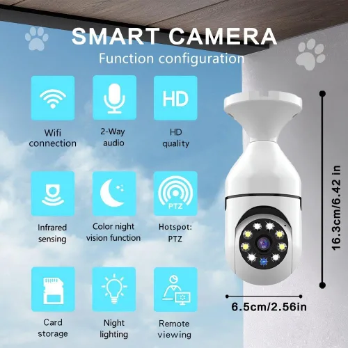 Vista 6 de Cámara de seguridad con bombilla WiFi I 2K