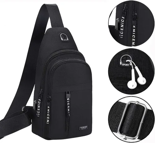Vista 7 de Crossbody Sling Bag, Waterproof Sling Backpack Bag with USB Charging Port, Small Sling Crossbody Chest Shoulder Bag