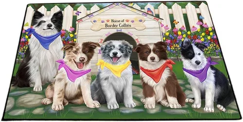 Vista 37 de Doggie of the Day Border Collie Dogs Floor Mat - 4th of July Independence Day - Best Dog Doormat - Protector Decor - Unique Portrait Art - Premium