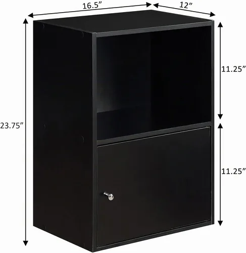 Vista 3 de Convenience Concepts 151186 Armario de almacenamiento X-Tra de 1 puerta, color negro