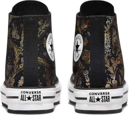 Vista 5 de Converse Youth Chuck Taylor All Star - Plataforma de elevación de EVA, brillo de mariposas, color negrodoradoblanco