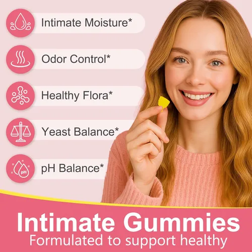 Vista 3 de Probióticos vaginales fuente de gomitas femeninas, equilibrio de pH, gomitas de equilibrio femenino para mujeres, probióticos para mujeres salud