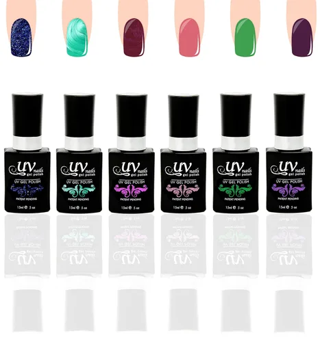 Vista 2 de Esmalte de uñas de gel curado con lámpara UV o LED, juego de 6 unidades (HONOLULU)