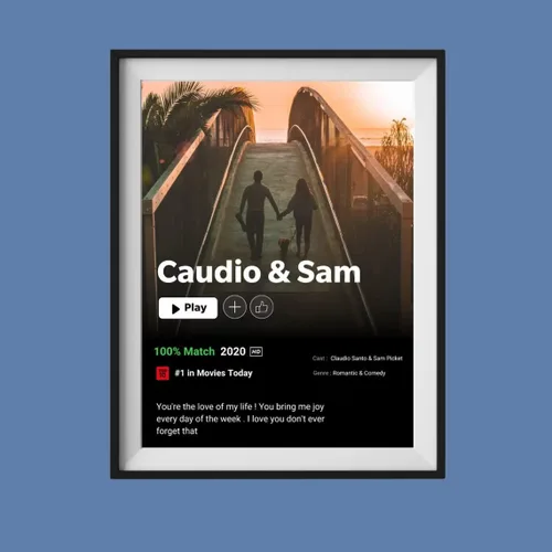 Vista 3 de Póster de película personalizado hecho a partir de tus fotos, regalo de San Valentín, aniversario, Navidad, póster de película personalizado, póster