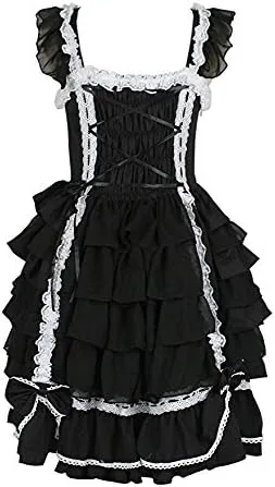 Vista 3 de Vestido Lolita dulce para niñas, princesa con encaje, faldas, disfraces de cosplay