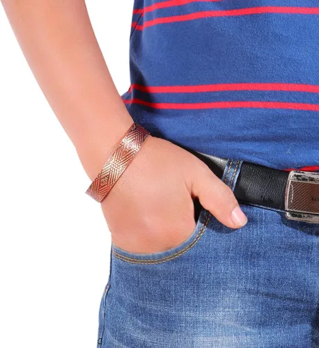 Vista 3 de Minimalist Design Magnetic Field Cuff Bracelets for Men & Women - Ultra Strength - Adjustable