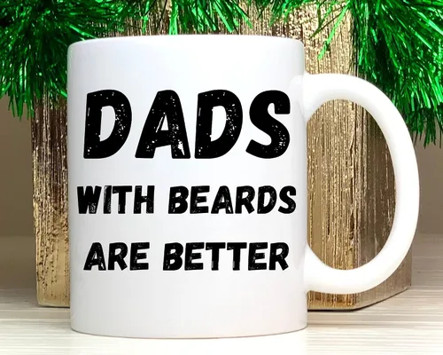 Vista 2 de Dads with Beards are Better Mug, Fathers Day Mug, Fathers Day Gift From Daughter Son Wife