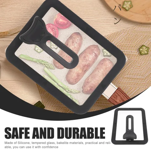 Vista 3 de Uonlytech Tamagoyaki - Tapa de sartén de silicona para olla de pie, tapa de cocción visible para sartén de huevos japoneses, accesorio de cocina