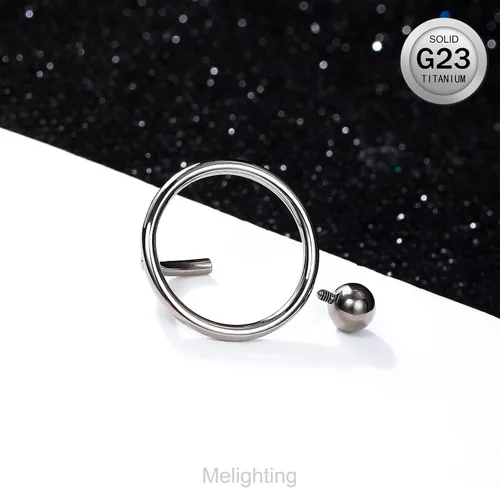 Vista 7 de Melighting Piercing para ombligo de titanio para mujer, 14G, con rosca interna, piercing de titanio G23, piercing para el ombligo, barra