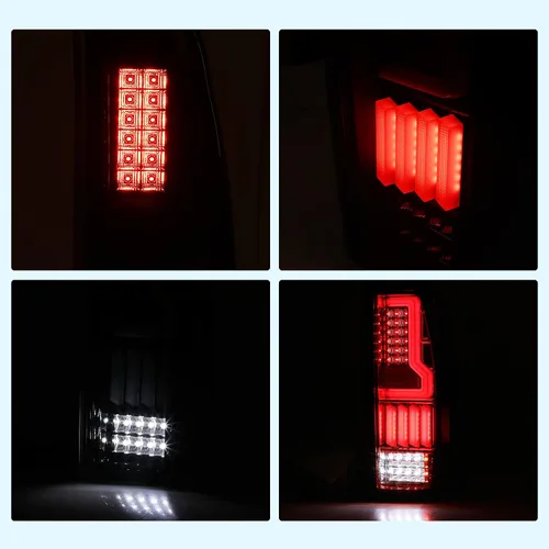 Vista 8 de Luces traseras LED para Chevrolet Silverado 1500 2500 3500 1999 Carcasa negra Golssy/Lente transparente