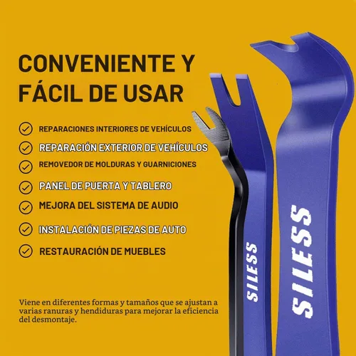 Vista 5 de Siless Juego de herramientas de extracción de moldura automática – 5 piezas – Herramientas de auto recortar herramientas de coche, herramienta