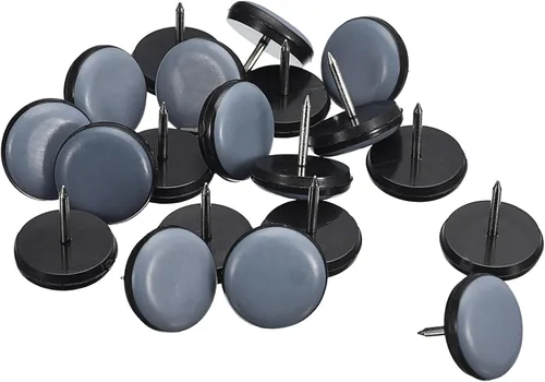 Vista 12 de uxcell Protectores de suelo para patas de silla, 24 piezas de 5/8 pulgadas – Deslizadores redondos de PTFE para muebles, almohadillas para muebles