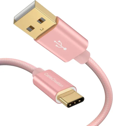 Vista 15 de CableCreation Cable corto USB a USB C de 6 pulgadas, carga rápida USB A a USB C, cable trenzado USB C macho a USB macho para banco de energía