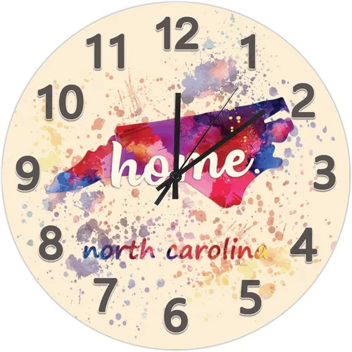 Vista 112 de UFunhome Reloj de pared con mapa del estado de Nevada, acuarela, Estados Unidos, reloj redondo de madera, funciona con pilas, silencioso, sin