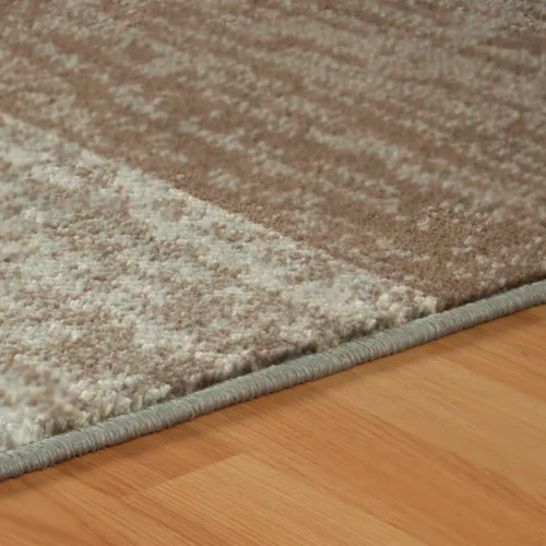 Vista 5 de Superior - Alfombra de área de 0.315 in de altura con respaldo de yute, colección Rockwood, diseño de ladrillo texturizado, antiestática, repelente