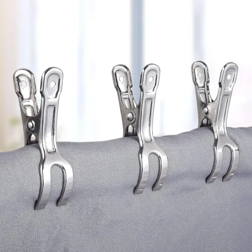 Vista 2 de WEBI, ganchos con forma de pinzas para ropa, para colgar fotos o toalla, Plateado
