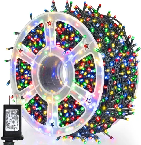 Vista 22 de weillsnow Luces de Halloween Moradas y Naranjas, 200 LED 66 Pies con Enchufe Luces de Cadena de Halloween Impermeables, 8 Modos con Memoria