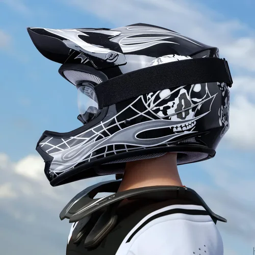 Vista 4 de SLMOTO - Casco DOT para niños y jóvenes de motocross, casco de motocicleta de calle, casco de bicicleta de tierra, motocross, ATV, casco con diseño