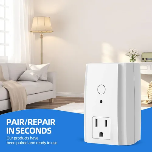 Vista 3 de TiFFCOFiO Enchufe de salida de control remoto, interruptores de luz inalámbricos para interiores, control remoto de rango de 100 pies, 15A/1875W