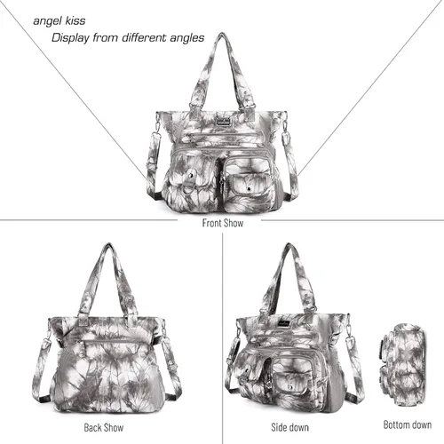 Vista 3 de Angel Kiss Monederos y bolso de mano para mujer, bolso de hombro de piel sintética suave para mujer, bolso de mano con asa superior