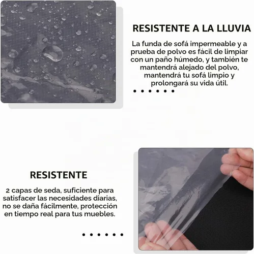 Vista 3 de Paquete de 2 fundas de plástico para sofá de 146 pulgadas/12 pies, fundas de muebles, fundas de sofá seccional, funda de plástico extragrande