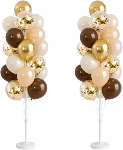 Vista 33 de Hiins Juego de 2 globos de confeti para árbol con base, decoración de poste para fiesta Bee Lemon,Wedding Baby Shower Party Decor,Includes a base
