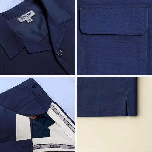 Vista 6 de STACY ADAMS Conjunto de camisa y pantalón de lino para hombre