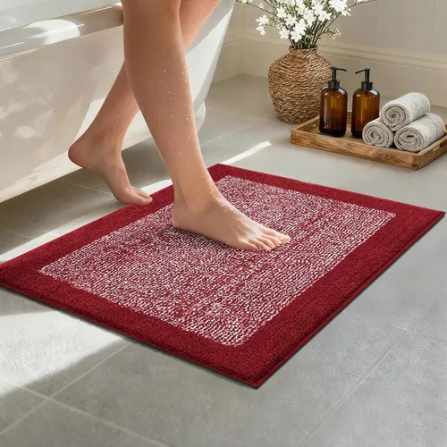 Vista 16 de Alfombras de baño de 17 x 24 pulgadas, antideslizantes, lavables, color gris, para bañera, tapete de baño para baño, tapete suave y absorbente