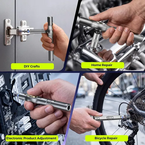 Vista 7 de 25 in 1 Magnetic Ratchet Screwdriver Set, S2 Steel Bits & 7 CR-V Sockets, Flexible Shaft, Magnetic Multi Bit Screwdriver Kit with Case for