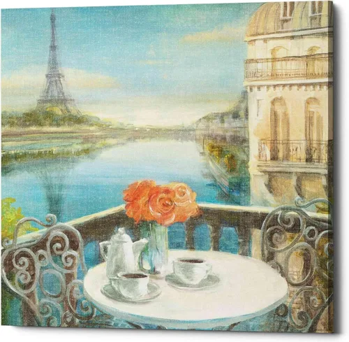 Vista 3 de Epic Graffiti 'September In Paris' de Danhui Nai, lienzo decorativo para pared, 18 x 18 pulgadas