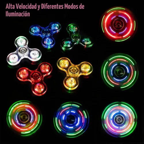 Vista 3 de Fidget Spinner 2 unidades, Fidget Spinners iluminados y brillan en la oscuridad para niños, premios de aula, juguetes para aliviar el estrés