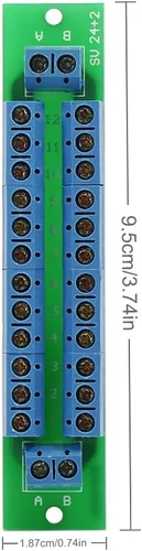 Vista 4 de PCB007 1X 12 Posición Tablero de Distribución de Potencia 2 Entradas 2 x 13 Salidas para Voltaje DC AC Nuevo (Paquete de 2)