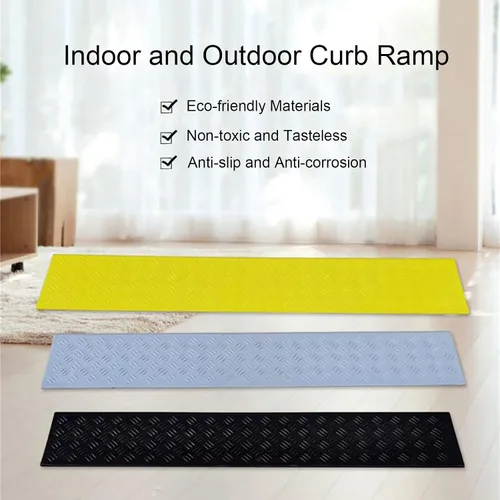 Vista 3 de Rampas de umbral portátiles, rampa para silla de ruedas, rampa de umbral de puerta, rampa portátil de barrido para interiores, rampa para bordillos