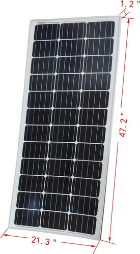 Vista 2 de FixtureDisplays® 21X48X1.2 Panel solar monocristalino de 100 vatios 12 voltios 18339-NEW-NF