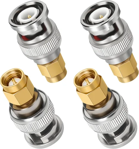 Vista 11 de Adaptador SMA a BNC, 2 unidades, SMA hembra a BNC macho RF coaxial de antena coaxial Conector convertidor de extensión de baja pérdida para BNC