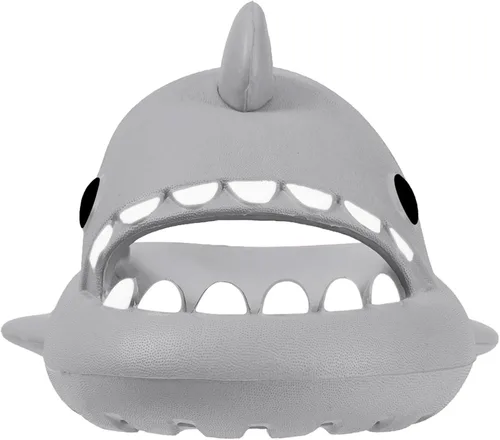 Vista 2 de KVbabby Sandalias de tiburón para niños Pantuflas de ducha de nube para niños y niñas Lindas sandalias de punta abierta de dibujos animados