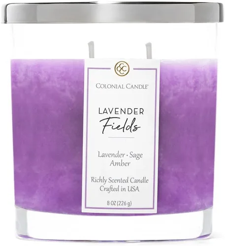 Vista 26 de Colonial Candle Vela perfumada de vainilla ámbar, velas altamente perfumadas para el hogar, vela de cera moteada, 2 mechas, 8 onzas, fabricada