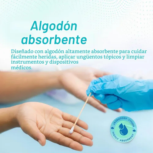 Vista 4 de Dynarex Aplicadores de madera con punta de algodón, 6 pulgadas, estériles, hisopos médicos para el cuidado de heridas, limpieza, manualidades, 10