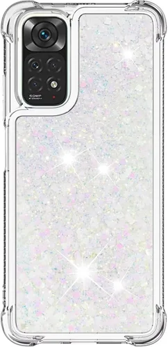 Vista 17 de Funda de silicona transparente con purpurina para Xiaomi Redmi A1 Bling Liquid Clear Star Heart Silicone Bumper a prueba de golpes, funda Azul